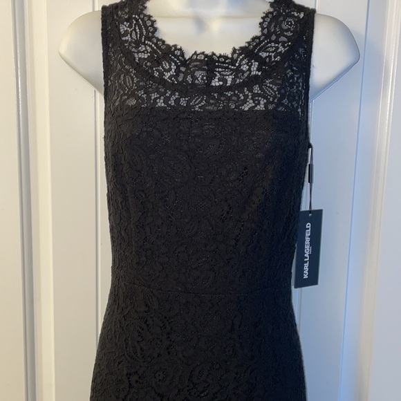 BNWT Karl Lagerfeld Paris sleeveless black cocktail dress size 4 - Picture 2 of 11